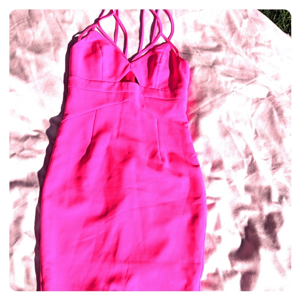 Beautiful flattering hot pink dress